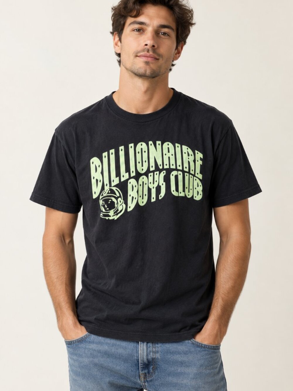 Billionaire Boys Club BBC Astronaut Arch Logo Graphic Tee Black Green Men's L